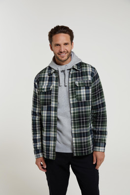Stream II Mens Lined Flannel Shirt - Khaki