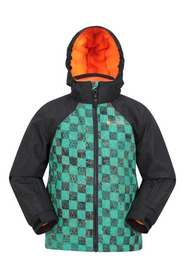 Mogal II Printed Kids Ski Jacket - Khaki