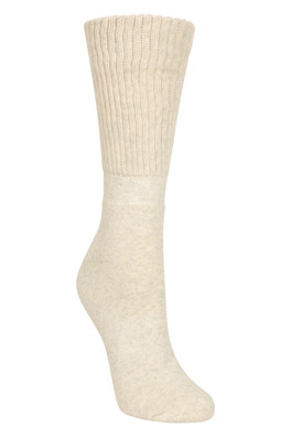 Womens Double Layer Antichafe Walking Socks - Light Beige