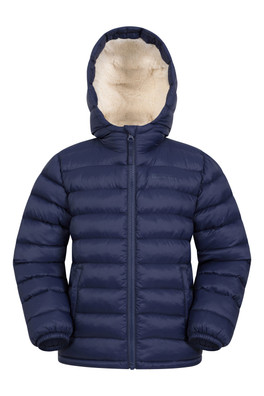 Seasons Fur-Lined Kids Padded Jacket - Navy