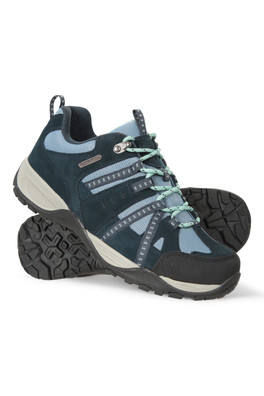 Direction II Womens Wide-Fit Waterproof Walking Shoes - Navy