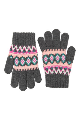 Kids Fairisle Gloves - Pink
