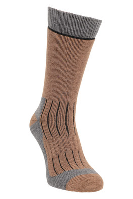 Explorer Mens Merino Mid-Calf Socks - Brown