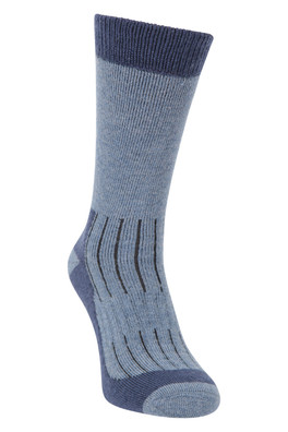 Chaussettes mi-mollet en laine mérinos Explorer pour hommes - Bleu Marine