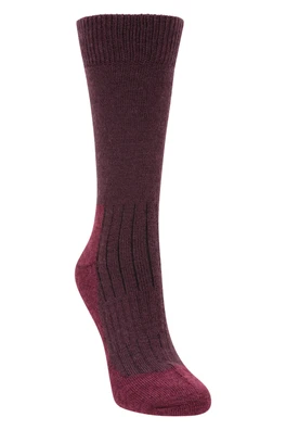 Explorer Womens Merino Thermal Mid-Calf Socks - Berry
