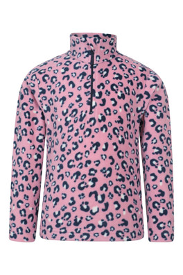 Endeavour Kids Printed Half-Zip Fleece - Dark Pink