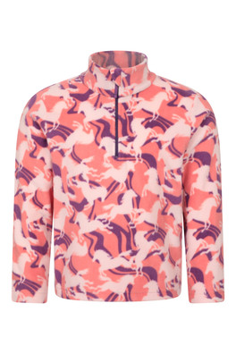 Endeavour Kids Printed Half-Zip Fleece - Dark Purple