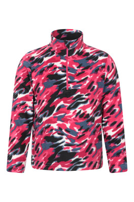 Endeavour Kids Printed Half-Zip Fleece - Pink