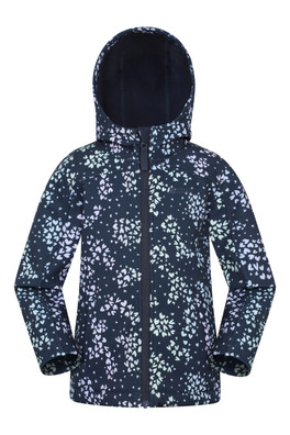 Exodus Kids Printed Water Resistant Softshell Jacket - Pale Pink