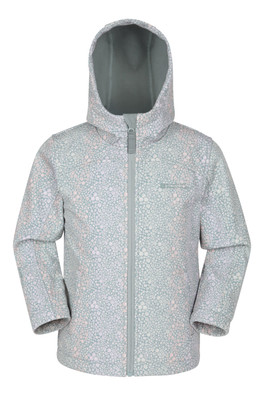 Exodus Kids Printed Water Resistant Softshell Jacket - Light Khaki