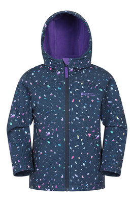 Exodus Kids Printed Water Resistant Softshell Jacket - Berry