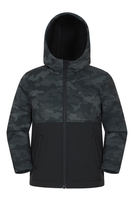 Exodus Kids Printed Water Resistant Softshell Jacket - Alloy Grey