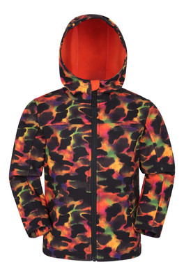 Exodus Kids Printed Water Resistant Softshell Jacket - Dark Red