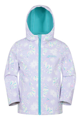 Exodus Kids Printed Water Resistant Softshell Jacket - Off White