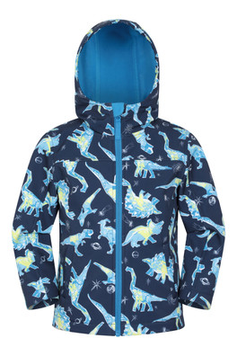 Exodus Kids Printed Water Resistant Softshell Jacket - Bright Blue