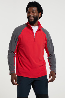 Polaire à demi-glissière Ashbourne II pour hommes - Rouge Foncé
