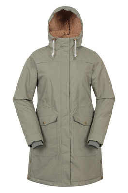 Acorn Womens Borg Lined Padded Waterproof Parka - Khaki