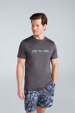 Latero Mens Logo Swim Tee - Charcoal