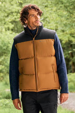Rock Mens Borg Padded Gilet - Tan