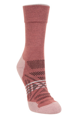 Womens Lightweight Merino Mid-Calf Socks - Pale Pink