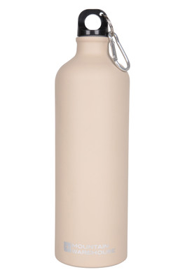 1L Matt Finish Water Bottle with Karabiner - Beige