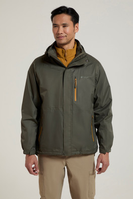 Bracken Extreme Mens 3 In 1 Waterproof Jacket - Dark Green