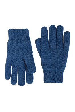 Kids Knitted Thinsulate Thermal Gloves - Cobalt