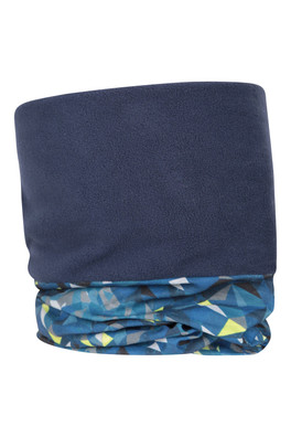 Patterned Mens Polar Fleece Headtube - Dark Blue