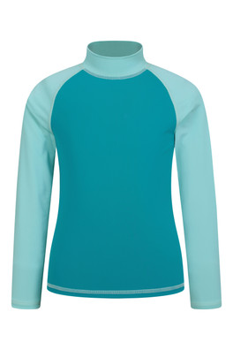 Kids Long Sleeved Rash Vest - Light Blue