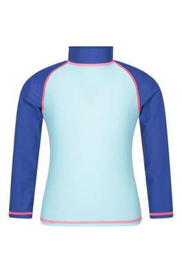 Kids Long Sleeved Rash Vest - Pale Blue