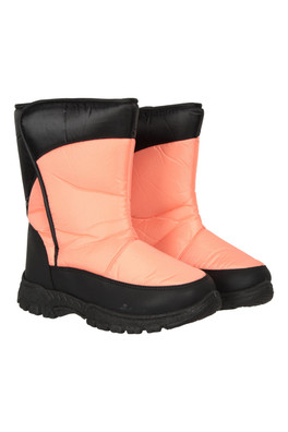 Kids Caribou Single Stripe Adaptive Snow Boots - Coral