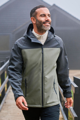 Exodus Mens Water-Resistant Softshell Jacket - Light Khaki