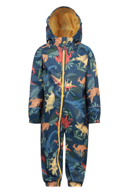 Puddle Kids Printed Waterproof Rain Suit - Royal Blue
