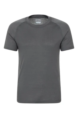 Talus Mens Short Sleeved Round Neck Top - Charcoal