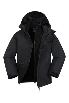 Fell Kids Water-Resistant 3 In 1 Jacket - Black