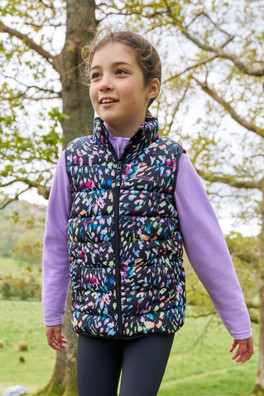 Rocko Kids Printed Padded Gilet - Jet Black