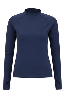 Womens Long Sleeve Rash Vest - Dark Blue