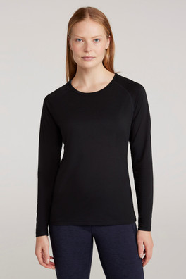 Quick Dry Womens Long Sleeve Top - Black