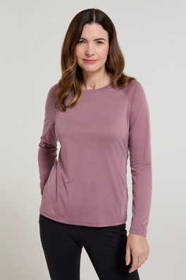 Quick Dry Womens Long Sleeve Top - Dusky Purple