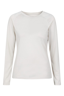 Quick Dry Womens Long Sleeve Top - Cream