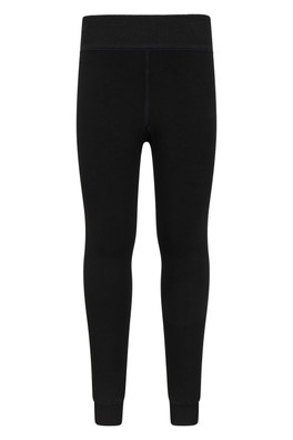 Kids Fluffy Fleece Lined Leggings - Black