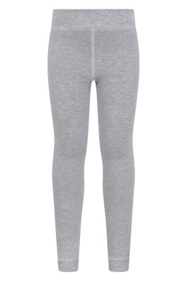 Kids Fluffy Fleece Lined Leggings - Light Grey