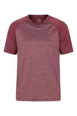 Agra IsoCool Mens Striped Tee - Burgundy