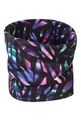 Printed Fleece Womens Neck Gaiter - Dark Purple