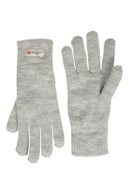 Thinsulate Womens Knitted Gloves - Light Grey