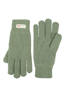 Thinsulate Womens Knitted Gloves - Green