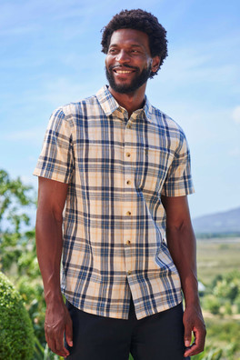 Holiday Mens Short Sleeve Shirt - Light Blue
