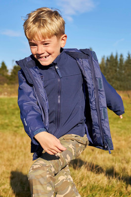 Bracken Extreme 3 in 1 Kids Waterproof Jacket - Navy