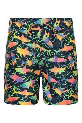 Crush Patterned Kids Boardshorts - Burnt Orange