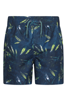 Crush Patterned Kids Boardshorts - Dark Green